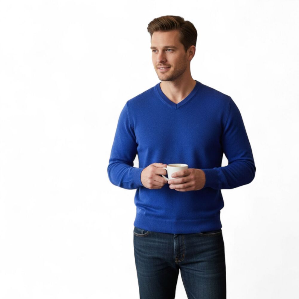 Brooks Brothers Country Club Cobalt Blue Silk Cotton Sweater L Preppy Classic
